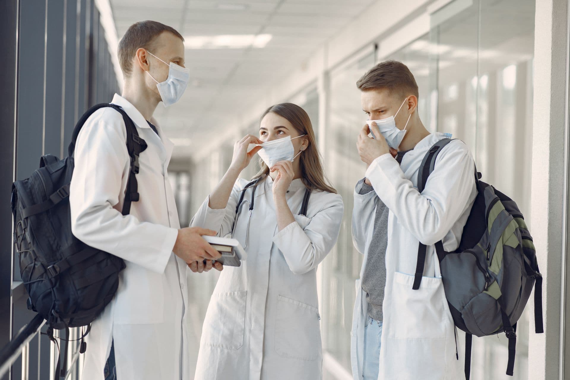 Medical students in white coats — Yug Enterprise
